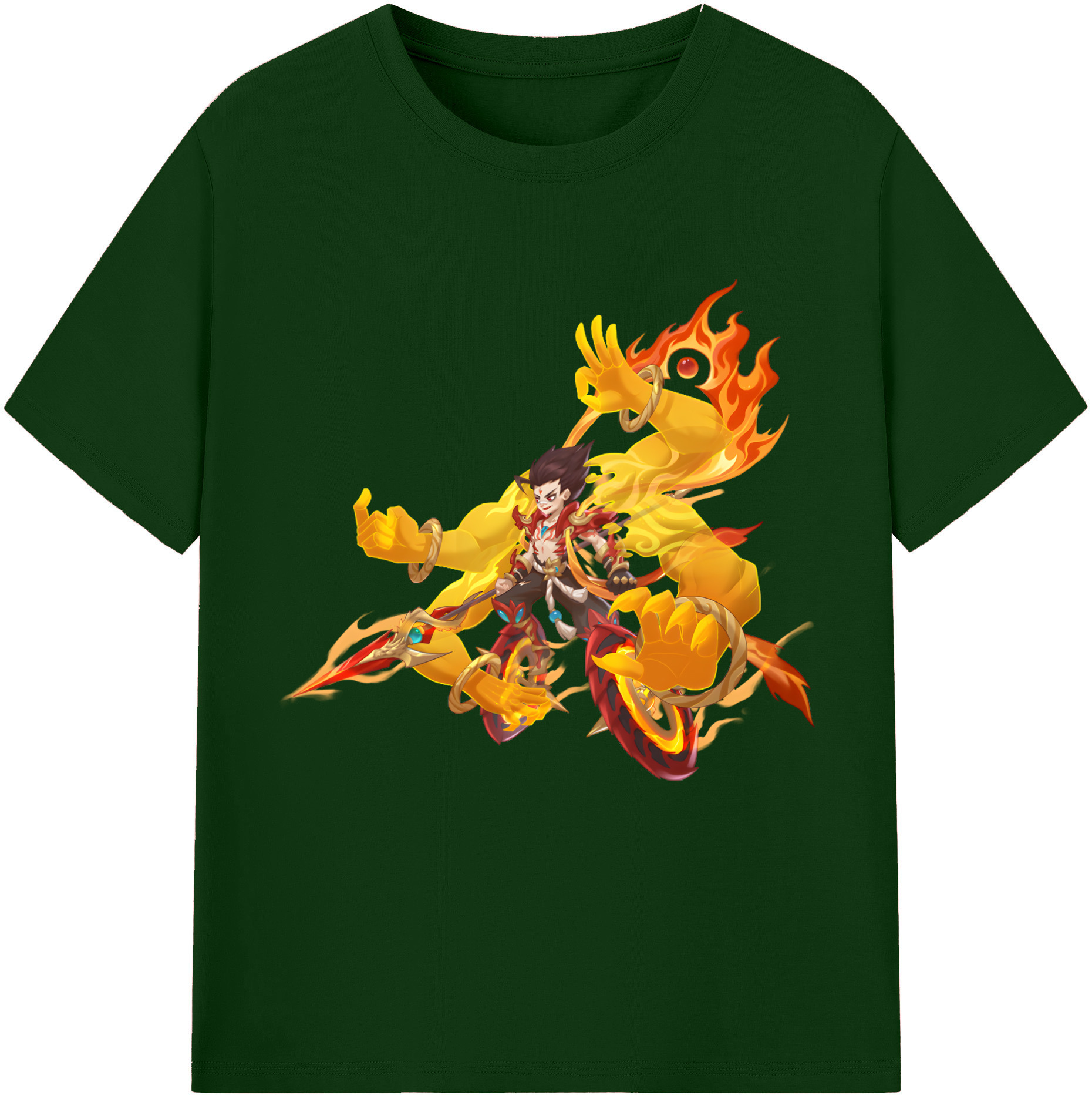 （画像用） Ne Zha 2 ナタ 魔童の大暴れ 綿100％半袖Tシャツ（フロントプリント）